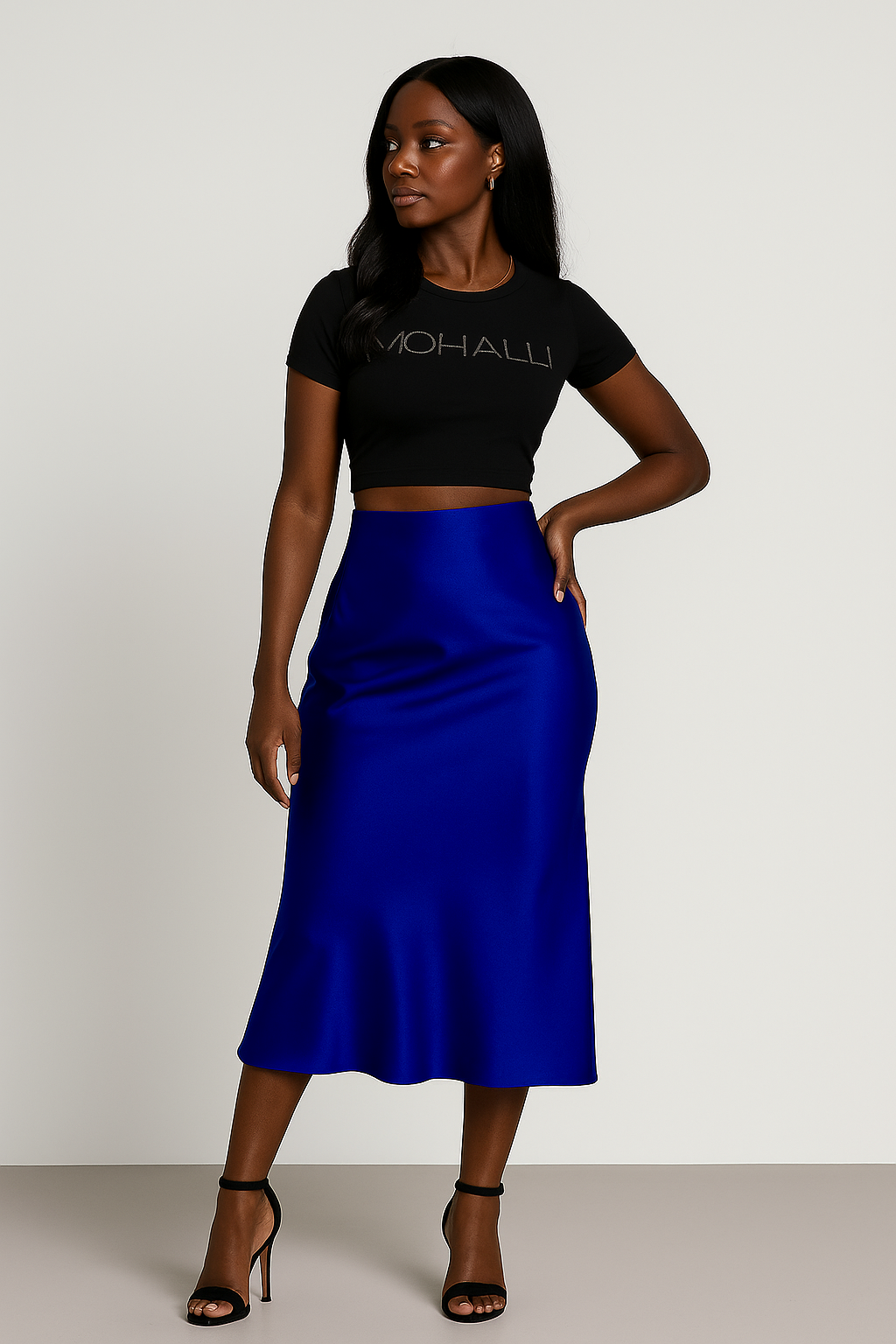 Satin Midi Skirt