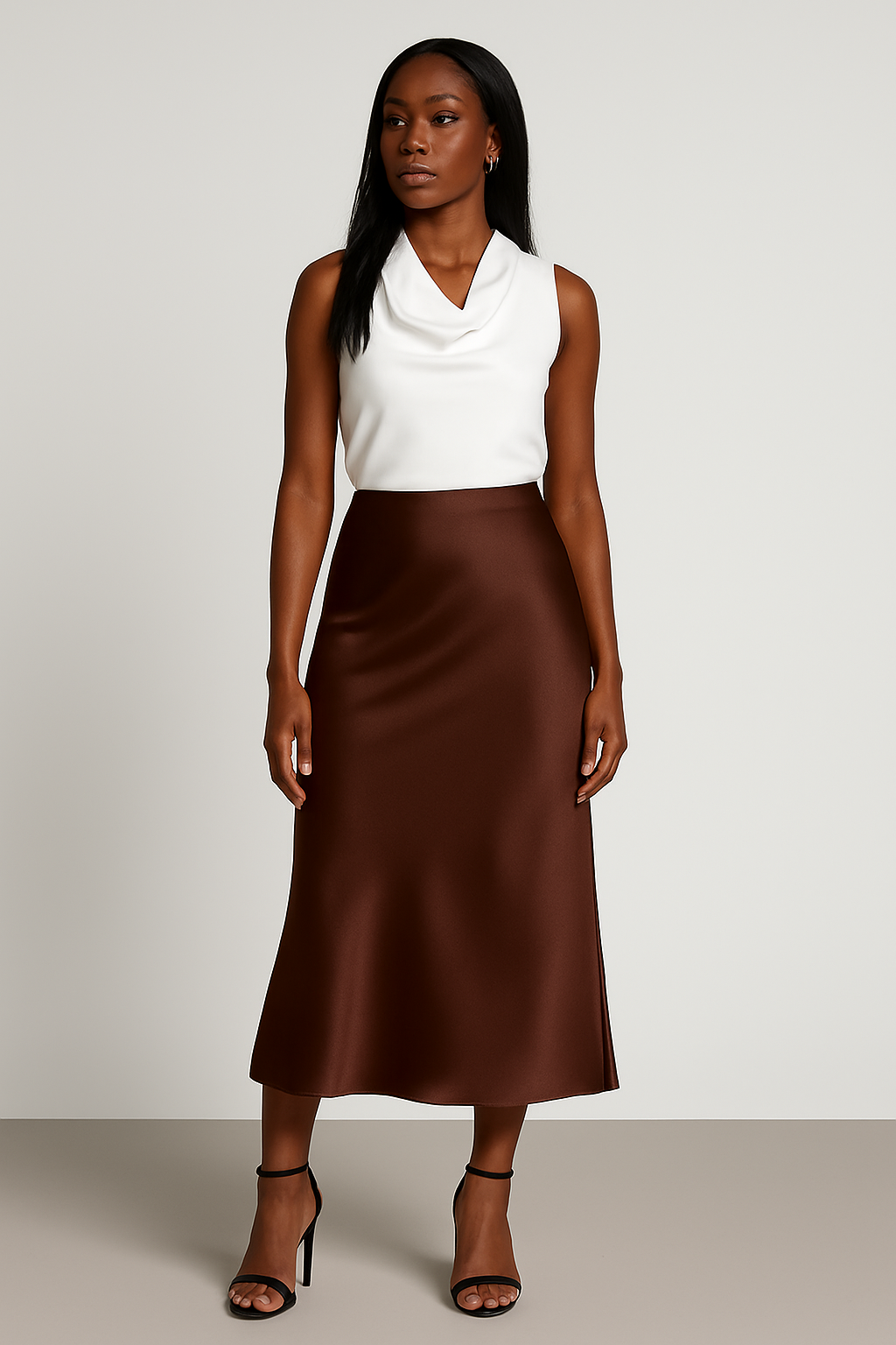 Satin Midi Skirt