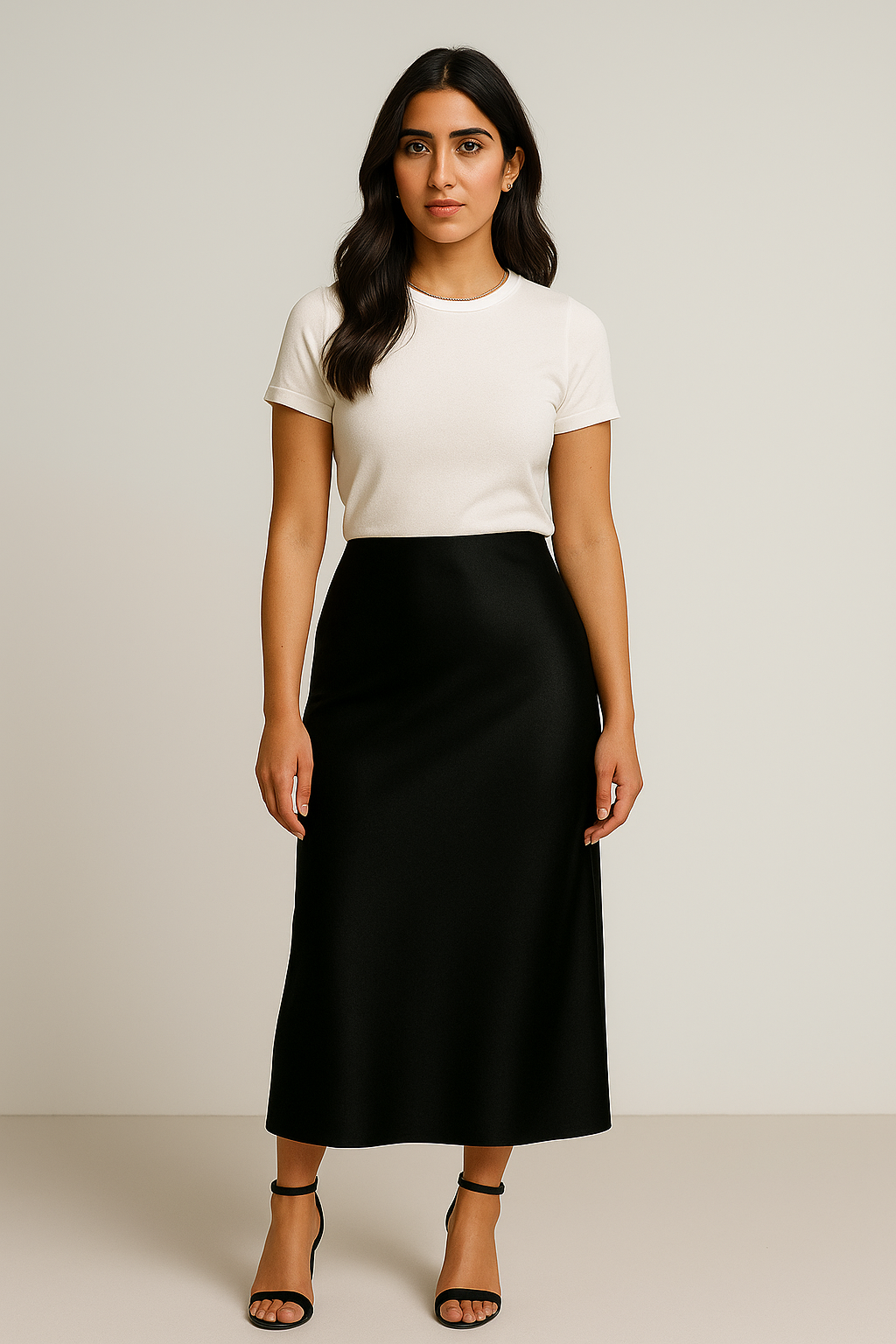 Satin Midi Skirt