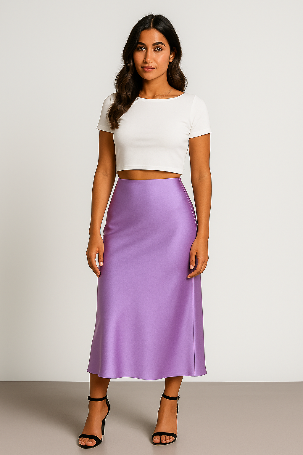 Satin Midi Skirt