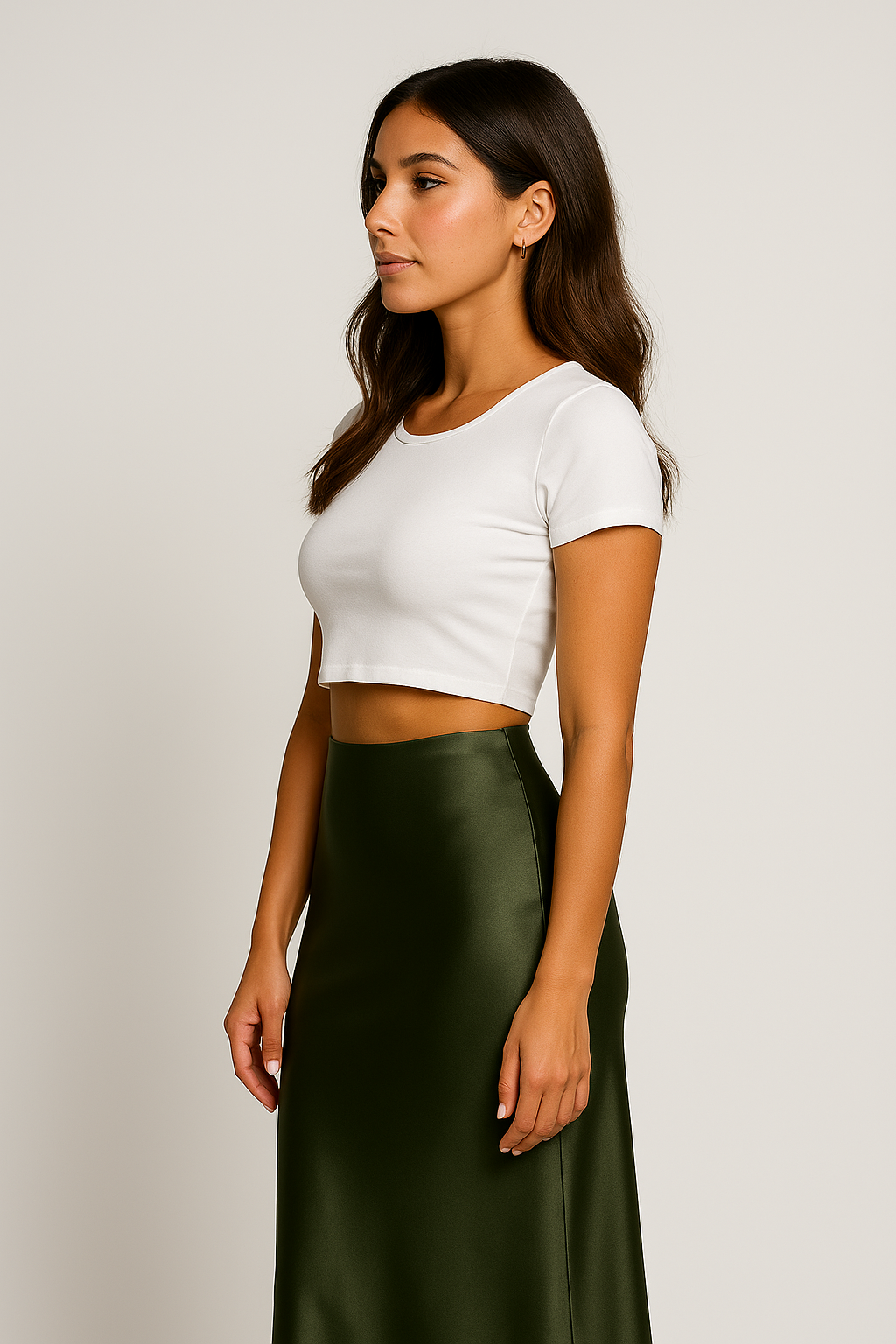 Satin Midi Skirt