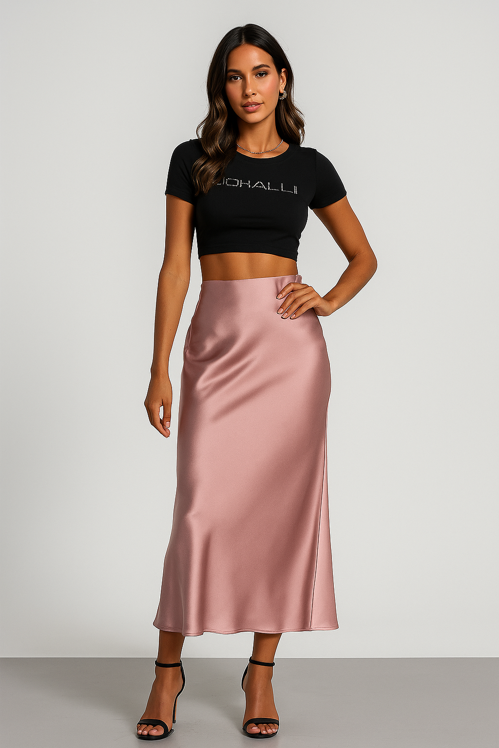 Satin Midi Skirt